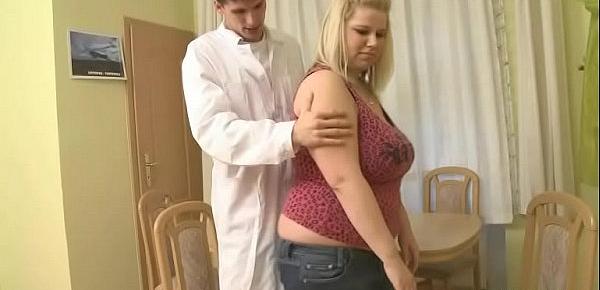  Horny doc bangs her fat pussy from behind
